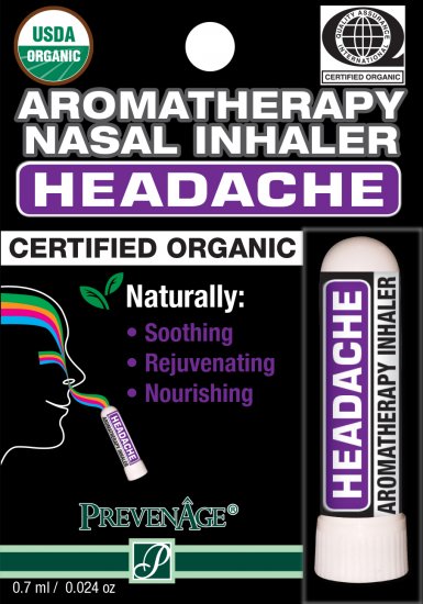 Organic Aromatherapy Nasal Inhaler - Headache - Click Image to Close